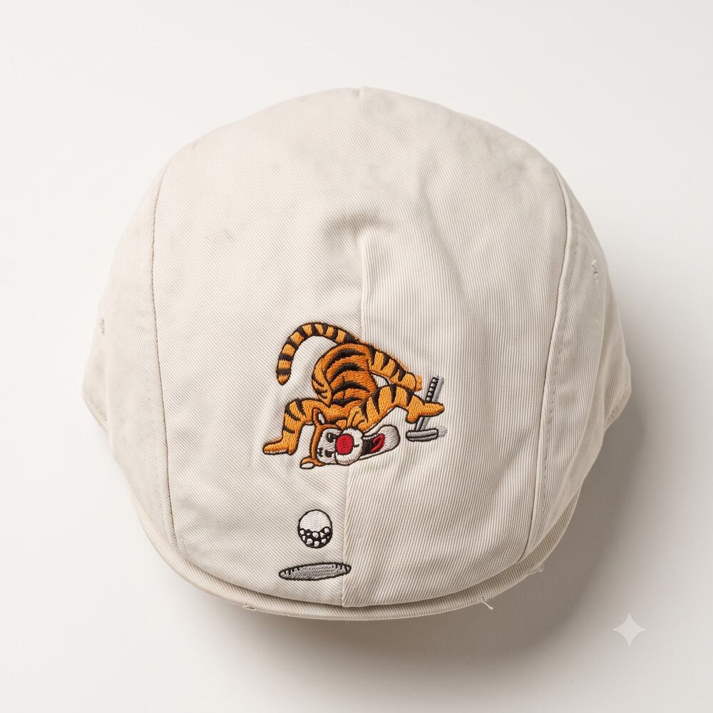Walt Disney World Mens L Vintage Preppy Old Money Dadcore Tigger Golf Flat Cap